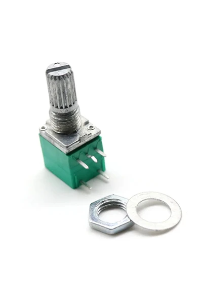 ROBİZ 5 Pin 10kohm Potansiyometre B10K Anahtarlı Pot Tırtıklı 15mm Döner Ayarlanabilir Direnç Ses - 4