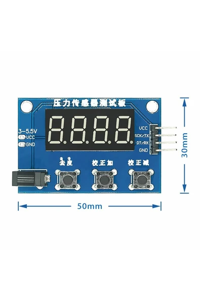 ROBİZ HX711 Gösterge Modülü  Elektronik Tartı 5/10 Kg Ağırlık Sensör Hassas Ölçüm Dijital Ekran Load Cell