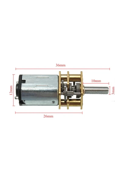 ROBİZ Ga12-n20 12v 300rpm Micro Dc Motor Dc 12v N20 Mini Metal Dişli Redüktör - 8