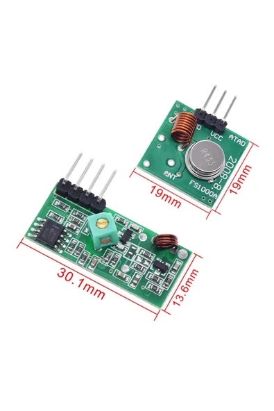 ROBİZ 433mhz Rf Alıcı Verici Modül Çifti Kablosuz Haberleşme Kumanda - Resim 8