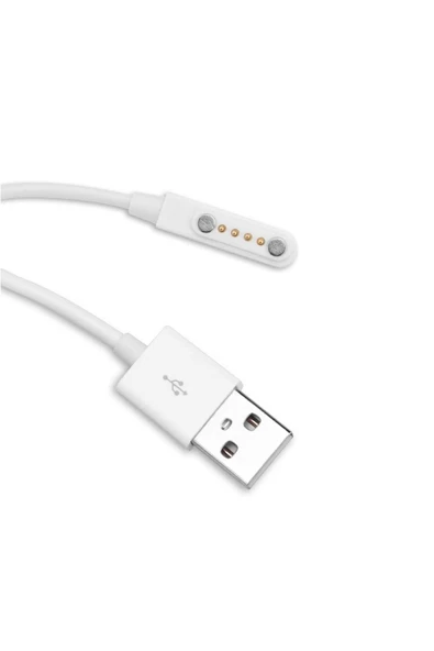 ROBAL Usb 4 Pin Pogo Kablo Akıllı Saat Manyetik Sabitleyici Şarj Kablosu Gt88 Gt68 Kw08 Kw18 Kw88 Kw98 - 6