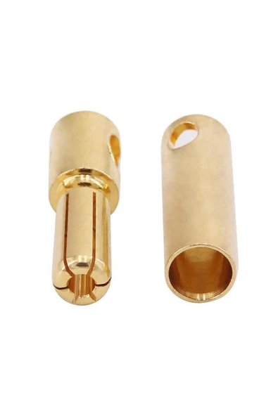 ROBİZ 5mm Altın Kaplama Banana Dişi Erkek Soket  60A Pil Batarya Lion Bullet Plug Kablo Konnektör Esc - 4