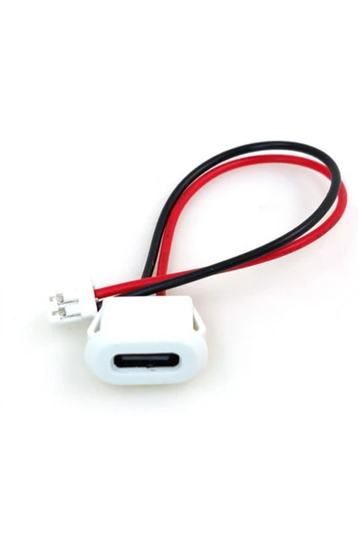 ROBİZ Type C Panel Montaj Dişi Soket 2 Pin 10cm Kablolu Beyaz Uzatma Konnektör Araba Kamera Oyuncak - 3