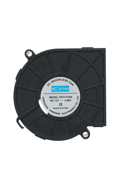 ROBİZ 7530 12V DC Salyangoz Fan DFH7530 3D Yazıcı Soğutma Fanı Santirfüj Havalandırma Klima Türbin Kuluçka ürün görseli