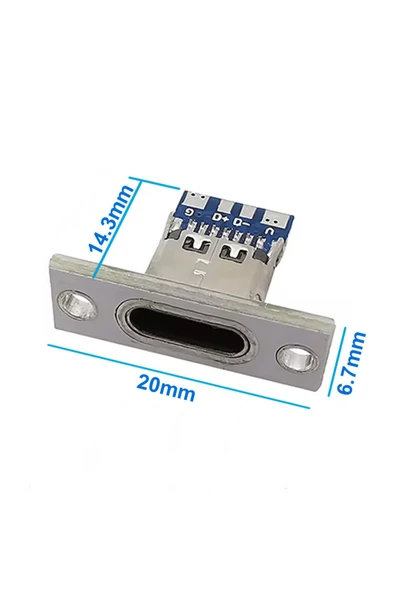 ROBİZ USB 3.1 Type C Panel Montaj Dişi Soket 4 Pin Smd Lehimlenebilir Padler Konnektör Telefon Şarj Board - Resim 7