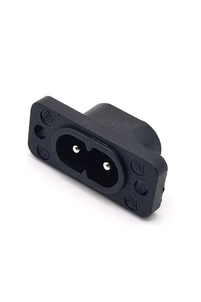 ROBİZ 220V 5A AC Dişi Power Giriş Soketi C7 2 Pin Panel Montaj Tip Elektrik Güç Kablo Bağlantı Konnektörü - Resim 3