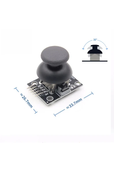 ROBİZ Ky-023 Çift Eksen Analog Joystick Modül Xy Ps2 Oyun Konsol Kol Kumanda Rc Araba Robot