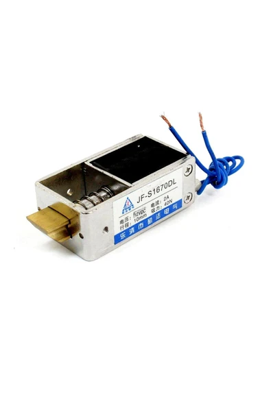 Alkatronik Jf-s1670dl Solenoid Kilit Dc 12v 2.4a 28w 40n Elektrikli Manyetik Kapı Depo Kasa Kilidi 10mm Dil ürün görseli