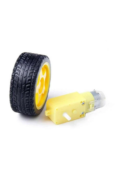 ROBİZ 200rpm Tt Motor Ve Tekerlek Seti Araba Robot Akılı Araç Oyuncak 250rpm Dc 3v-9v - Resim 7