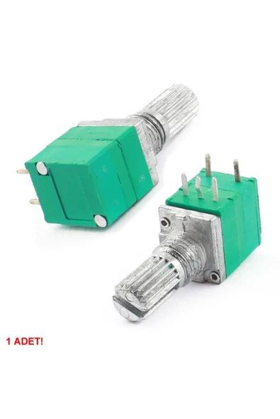 ROBİZ 5 Pin 10kohm Potansiyometre B10K Anahtarlı Pot Tırtıklı 15mm Döner Ayarlanabilir Direnç Ses - 2
