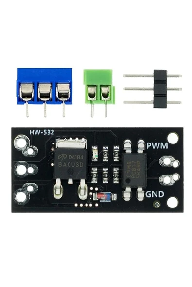ROBİZ AOD4184 Mosfet Sürücü Modül  Optokuplör izolasyon 40V 50A 50W Pwm Hız Kontrol Motor Selenoid Valf - Resim 4