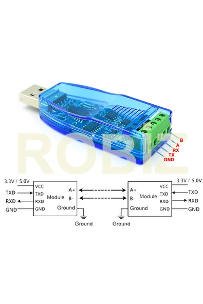 Alkatronik USB to RS232 + RS485 Modül Kutulu Endüstriyel Tip Seri Port Sinyal Çevirici Haberleşme Otomasyon - Resim 8