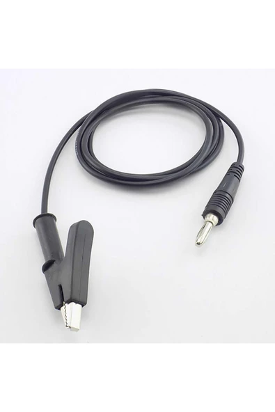 ROBİZ 12A Krokodil Banana Siyah Kablo 1 Metre Yüksek Akım Probu Multimetre Güç Kaynağı Test Araba Akü - Resim 4