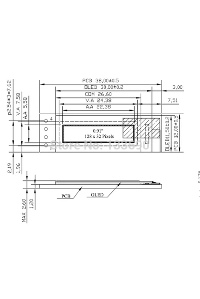 ROBİZ 0.91" I2C 128X32 BEYAZ OLED LCD - Resim 6