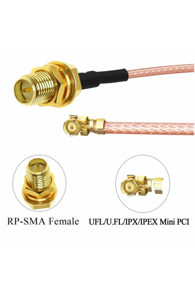 ARS Robotechnicals 30cm Rp Sma Dişi ( Erkek ) Ipex Mhf1 Rf Bağlantı Kablosu 0-6ghz Altın Kaplama Konnektör Koaksiyel - 3
