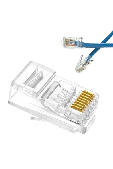 ROBİZ 10 Adet 8P8C Plastik RJ45 Soket Ethernet Bağlantı Kablo Konnektörü Açık Uçlu 8 Pin Şeffaf - Resim 5