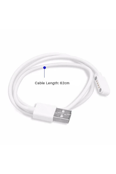 ROBAL Usb 4 Pin Pogo Kablo Akıllı Saat Manyetik Sabitleyici Şarj Kablosu Gt88 Gt68 Kw08 Kw18 Kw88 Kw98 - 5