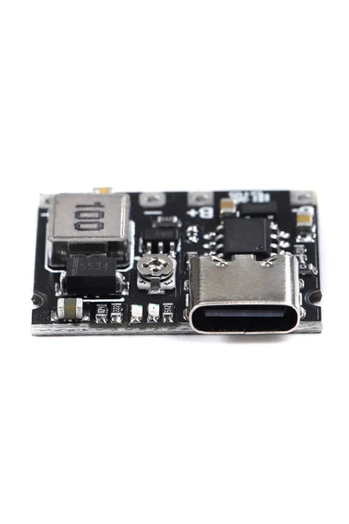 ROBİZ TP4056 18650 Lityum Pil Şarj Modül Type C Ayarlı Voltaj Yükseltici Lion Batarya Akü DC 3.7V to 28V - Resim 2