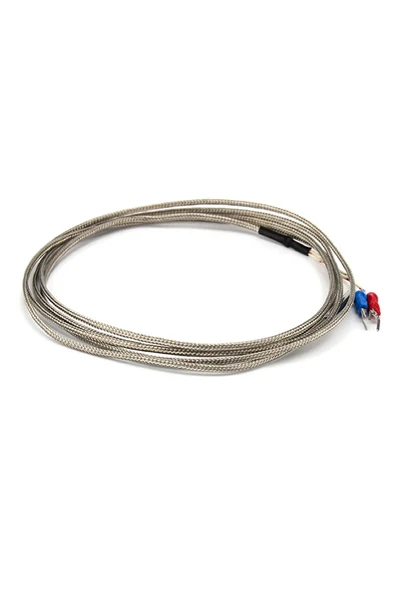 ROBİZ K Type Thermocouple 1 Metre Silindir Tip Başlık Sıcaklık Isı Sensörü 0C / 800C Paslanmaz Çelik Prob - Resim 6