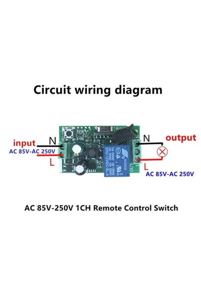 ROBİZ 433mhz Rf 1 Kanal Röle Modül Ac 220v Kablosuz Pompa Fan Lamba Perde Akıllı Ev Garaj Bariyer Kapı - Resim 7