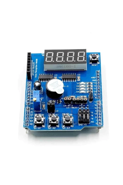 ROBA Multi Çok Fonksiyonlu Shield 7 Segment Buzer Button Pot Servo Analog Ds18b20 Lm35 - Resim 5