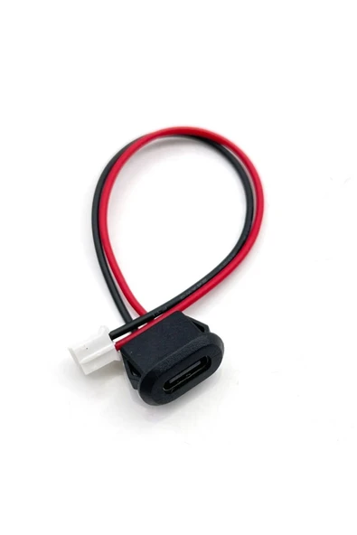 ROBİZ Type C Panel Montaj Dişi Soket 2 Pin 10cm Kablolu Uzatma Konnektör Araba Kamera Oyuncak Telefon Şarj