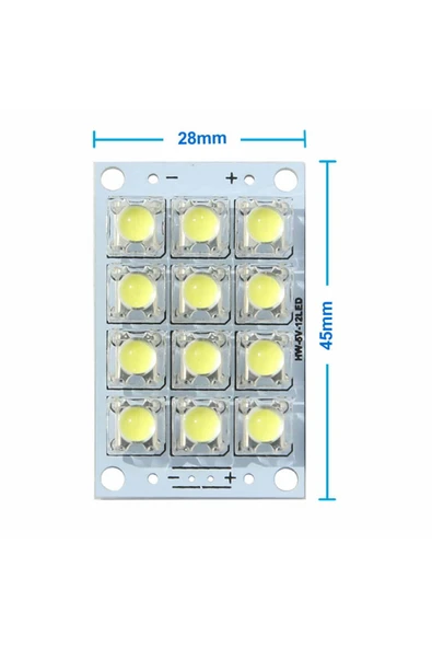 Alkatronik DC 3V 5V 1W Beyaz Led Board Modül 12 Adet Led Masa Gece Lambası Mobil Aydınlatma Hw-5v-12Led - Resim 5