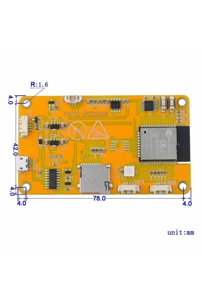 Alkatronik ESP32-2432S028R 2.8 inch Rezistif Dokunmatik Tft Lcd Modül 240x320 Pixel Rgb Led Ldr Usb Uart IO Se - Resim 5