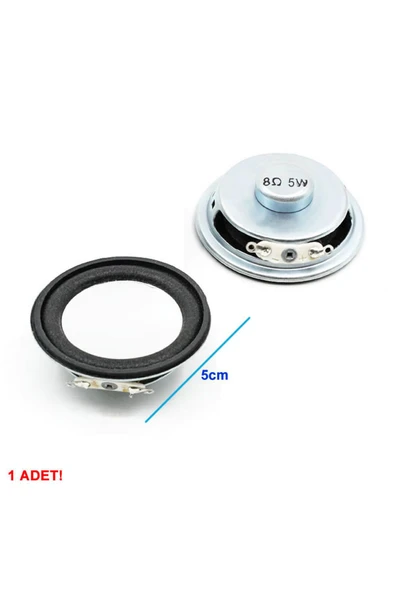 ROBİZ Mini 5cm 8 Ohm 5W Hoparlör Yuvarlak Speaker  50mm 5 Watt Ses Müzik Amfi Ses Oluşturucu Yüksek Kalite ürün görseli