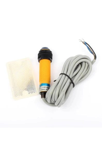 ROBİZ E3F-R2N2 Reflektörlü Ir Kızılötesi Mesafe Sensör NPN NC İnfrared Optik 2 Metre Engel Cisim - Resim 6