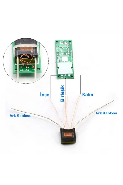 Alkatronik HV-1 Yüksek Voltaj Ateşleyici Kit Elektriksel Plazma Ark Üretici Yakıcı Kağıt Ateş Alev Güç Kaynağı - Resim 4