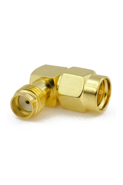 ROBİZ Sma Erkek to Sma Dişi 90 Derece Çevirici Adaptör Altın Kaplama Soket 0-6GHz RF Wi-Fi Anten Wifi - 3