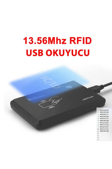 FC 13.56Mhz Usb Rfid Okuyucu RFID Manyetik Kart Anahtarlık Etiket Okuyucu Personel Takip Kapı Giriş - Resim 2