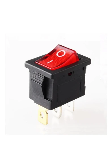 ROBİZ 3 Pin Anahtar Ledli Kcd1 Rocker Switch Mini Buton On / Off 10a