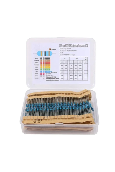 ROBİZ Kutulu 600 Parça Direnç Seti  10ohm / 1Mohm 30 Farklı Tip 20şer Adet Metal Film Dip Direnç 1% 1/4W - Resim 2