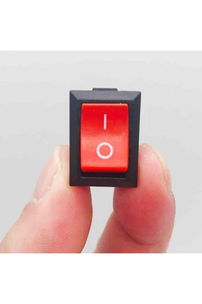 ROBİZ 2 Pin Kırmızı Anahtar Switch Mini Buton KCD1 Plastik Açma Kapama ON / OFF 5A 220V 10A 125V Latch - 2
