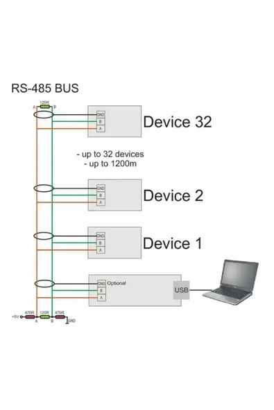 ROBİZ USB to Rs485 Modül Ft232rl Otomatik Yön Kontrol Endüstriyel Tip  Seri Port Sinyal Çevirici uyumlu - Resim 8