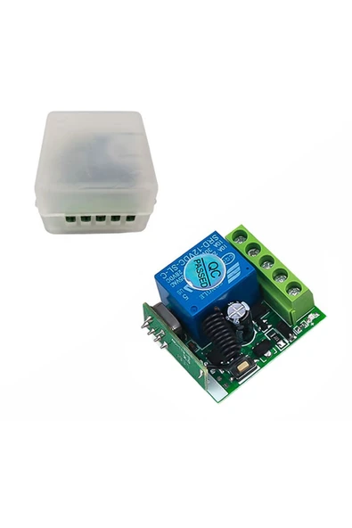 ROBİZ 433mhz Rf 1 Uyumlu Kanal Modül Dc 12v Kablosuz Pompa Fan Lamba Perde Akıllı Ev Garaj Bariyer Kapı - Resim 5