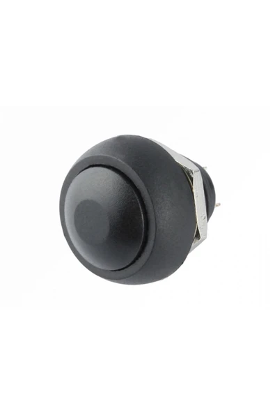 ROBİZ 12mm Pbs-33b 2 Pin Push Buton Siyah On Off 1a 250v Mini Yuvarlak Su Geçirmez Anahtar Momentary - 3