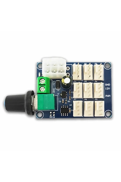 ROBİZ 9 Kanal Dc 12V Pwm Fan Hız Kontrol Kartı Klemens Atx Besleme Soket Pot Kontrol Bilgisayar Pc Cpu ürün görseli