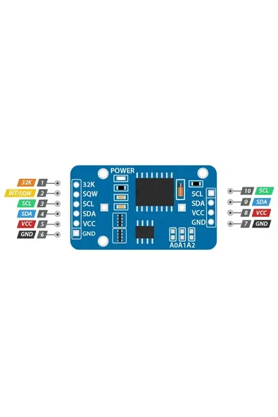 ROBİZ DS3231 RTC Gerçek Zaman Saat Modülü Mini IIC Gerçek Zaman Saniye Dakika Saat Gün Ay Yıl Tarih - 2