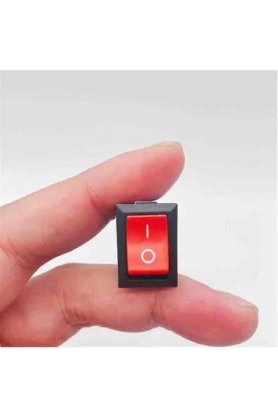 ROBİZ 2 Pin Kırmızı Anahtar Switch Mini Buton KCD1 Plastik Açma Kapama ON / OFF 5A 220V 10A 125V Latch - 6
