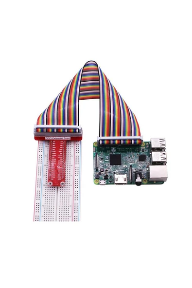 ROBİZ Raspberry Pi T Genişleme Kartı + 40 Pin Ribbon Kablo3b+ 4b 2 Model B B+ A+ Zero T-cobbler - Resim 2