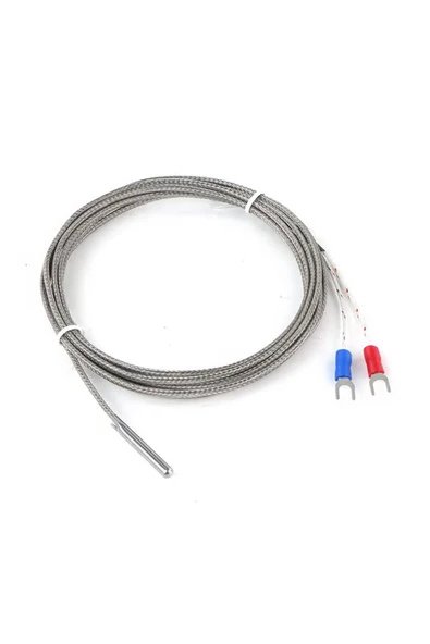 ROBİZ K Type Thermocouple 1 Metre Silindir Tip Başlık Sıcaklık Isı Sensörü 0C / 800C Paslanmaz Çelik Prob - Resim 5