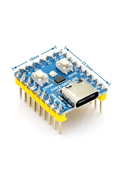 ARS Robotechnicals Raspberry Pi Zero RP2040 Dual Core 133Mhz 2Mb Modül Arm Cortex-M0+ 264Kb Type C Mini Bilgisayar - 7
