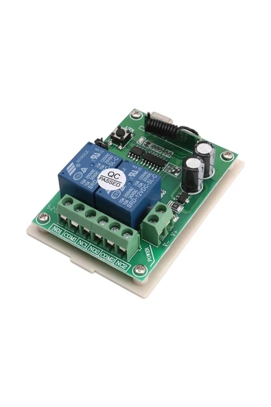 ROBİZ 433mhz Rf 2 Kanal Röle Modül Dc12v Kablosuz Motor Pompa Fan Lamba Perde Akıllı Ev Garaj Bariyer Kapı - Resim 3