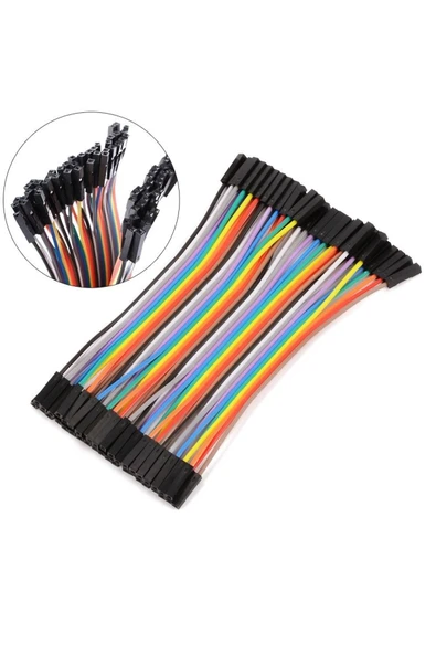 ROBİZ 10cm 40 Pin Dişi Dişi Dupont Kablo Breadboard Jumper Ayrılabilir - 1