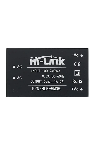 ROBİZ HLK-5M05 5V 1A 5W AC DC 220V to 5V Voltaj Düşürücü Modül İzole Elektronik Devre Güç Kaynağı Smps
