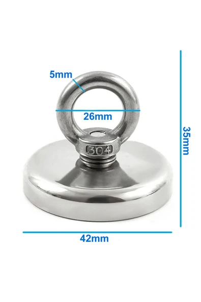 ROBİZ Knd42 Mıknatıs 65kg  N52 Halka Askı Taşıyıcı Çekici Super Güçlü Neodyum Dolap Ofis Ev Hobi Oyuncak - 3