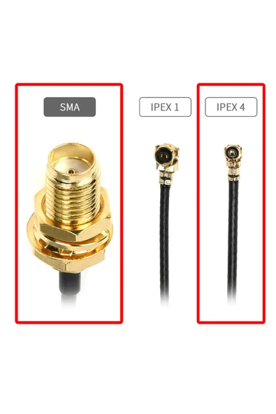 ROBİZ 10cm Sma Dişi Ipex4 Mhf4 Rf Bağlantı Kablosu SMA Dişi Soket to Altın Kaplama Konnektör Koaksiyel - 3